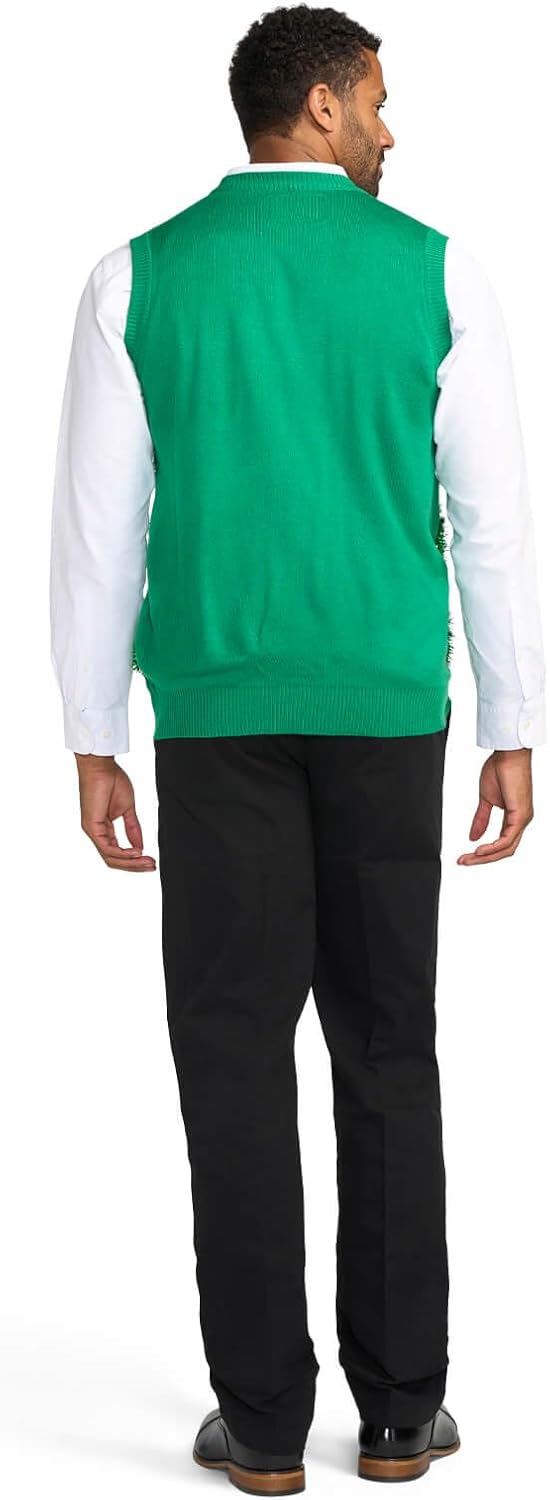 Tipsy Elves Men's Ugly Christmas Sweater Vests - Funny and Tacky Embellished Christmas Sweaters for Men - Image 2