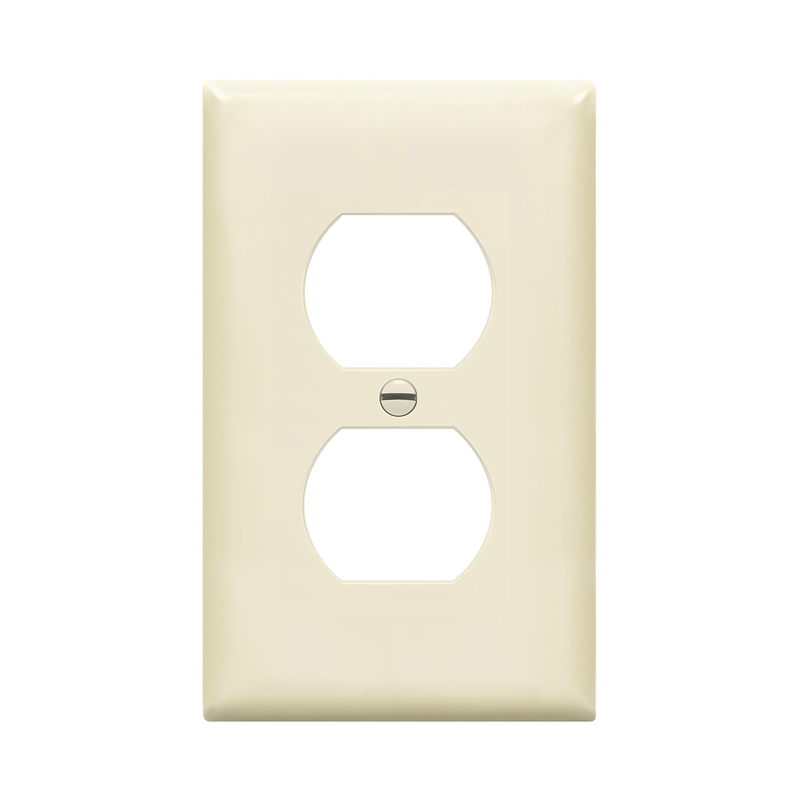 ENERLITES Mid-Size Duplex Outlet Covers Wall Plate, 1 Pack, Light Almond