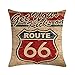 VENDITE CALDE (Nuovo arrivo Vintage Route 66 Federa per cuscino in lino Copertina morbida Divano Home Office Decor Dropshipping all'ingrosso-1)