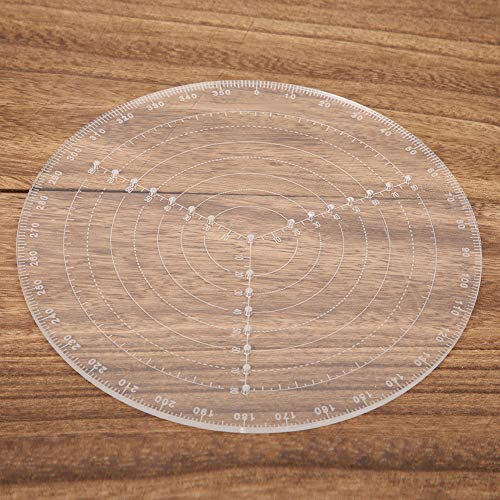 Haofy Boussole Centrale en Acrylique pour le Travail du Bois, échelle Transparente pour une Utilisation Facile, Adaptée aux Artisans et aux Fabricants de Meubles, 20 Cm de Diamètre