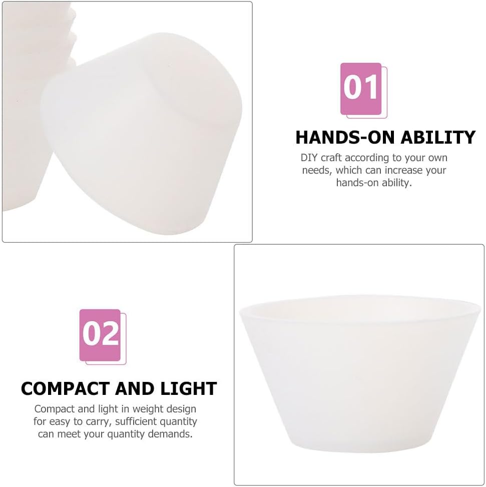 20pcs Glue Cup Measuring Silicone Mold Tool Mixing Bowl Epoxy Mixing Cups Color Crafts Making Tools Coffee Resin Crafts Silicone Mini White Jewelry