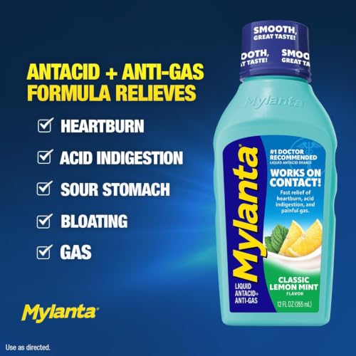 Image of Mylanta Liquid Antacid & Gas Relief, Classic Flavor, 12 Fl Oz (3-Pack)