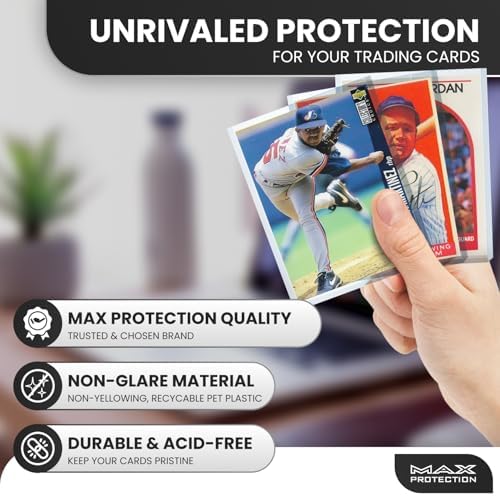 Max Protection - 35pt Top Loaders for Cards - 1000 Count - Premium 3x4 Inch Trading Card Toploaders - Protect Your Baseball and Sports Cards with These Crystal Clear Hard Plastic Sleeves Protectors