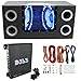 Pyramid BNPS102 10" 1000W Dual Car Subwoofers + Box + 1100W Mono Amp + Amp Kit