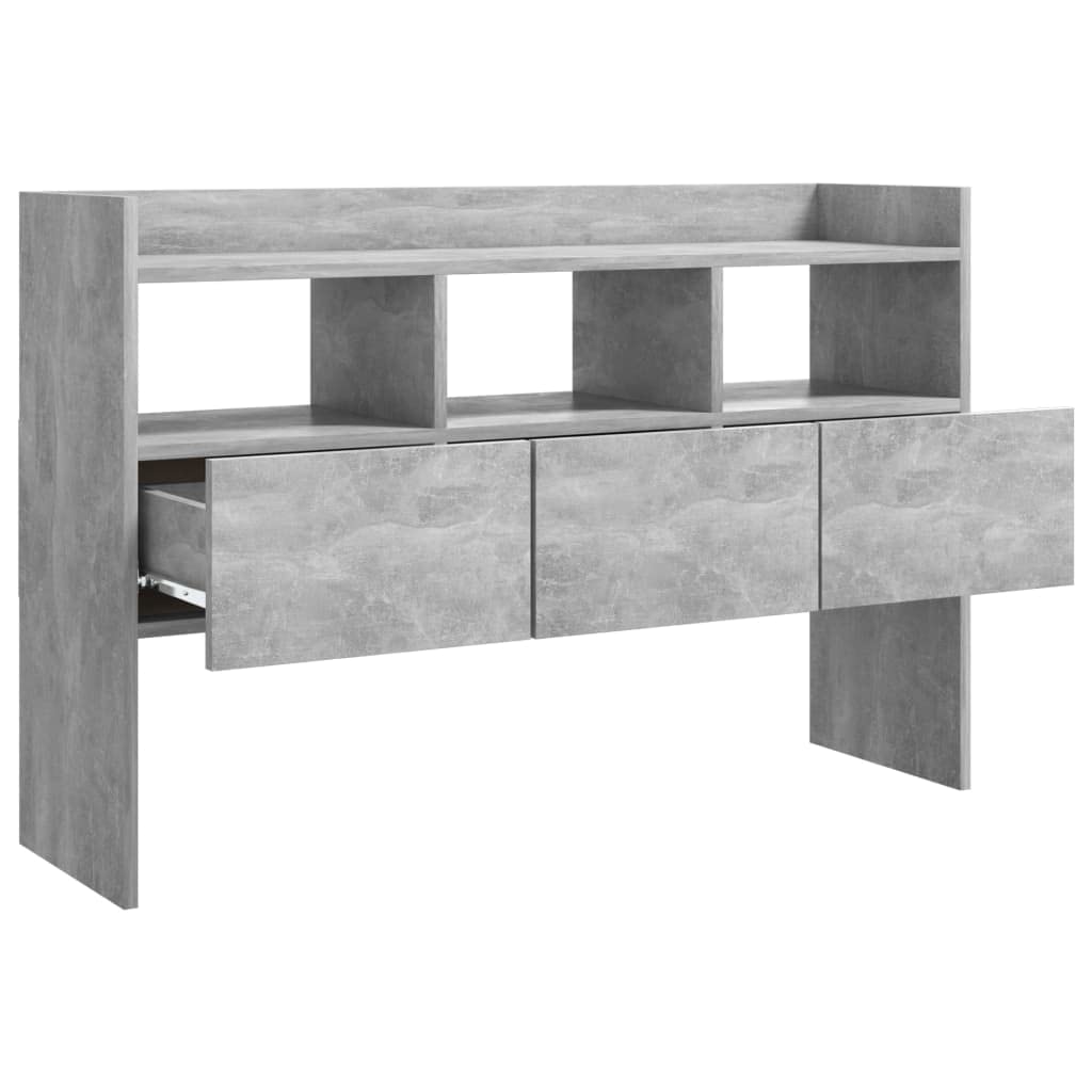 vidaXL Aparador Entrada Acento Pasillo Vestíbulo Recibidor Auxiliar Decoración Hogar Casa Escritorio Mueble de Contrachapada Gris Hormigón 105x30x70cm