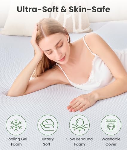 Image of SINWEEK 2 Inch Memory Foam Mattress Topper Full Size with Breathable Bamboo Cover, Pressure Relief Mattress Pad to Revitalize Old or Sagging Beds, Non-Slip and Machine Washable for Easy Care