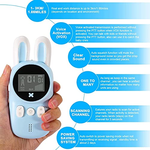 Brinquedos para meninos e meninas de 3 a 12 anos, YUNSYE Walkie Talkies para crianças com 22 canais