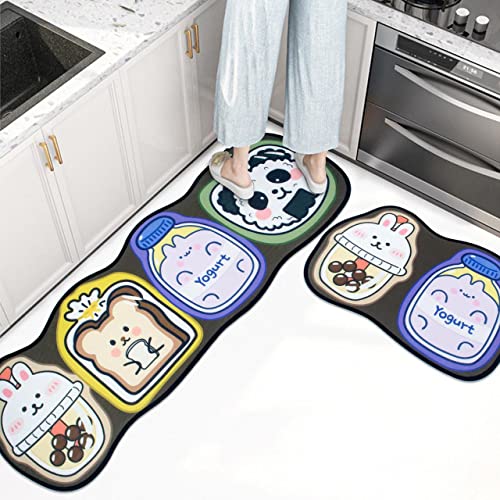 Image of Home Cloud Rubber 6mm Fruit Printed Thick Anti Slip, Washable, Big Size, Printed, Designer Folding Kitchen Mat for Floor Home Bedroom - , Standard Size (40 x 120 cm 40 x 60 cm)