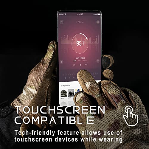 WTACTFUL Taktische Handschuhe Touch Screen Flexible Einsatzhandschuhe Tatical Gloves Herren Vollfinger für Outdoor Sport und Arbeit geeignet für Radfahren Wandern Radsporthandschuhe Tarnung L