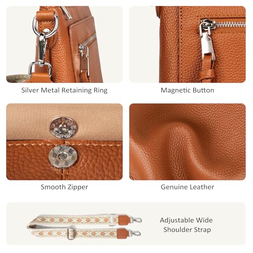 Image of befen Genuine Leather Purses for Women, RFID Medium Leather Crossbody Bags Shoulder Purse Handbags