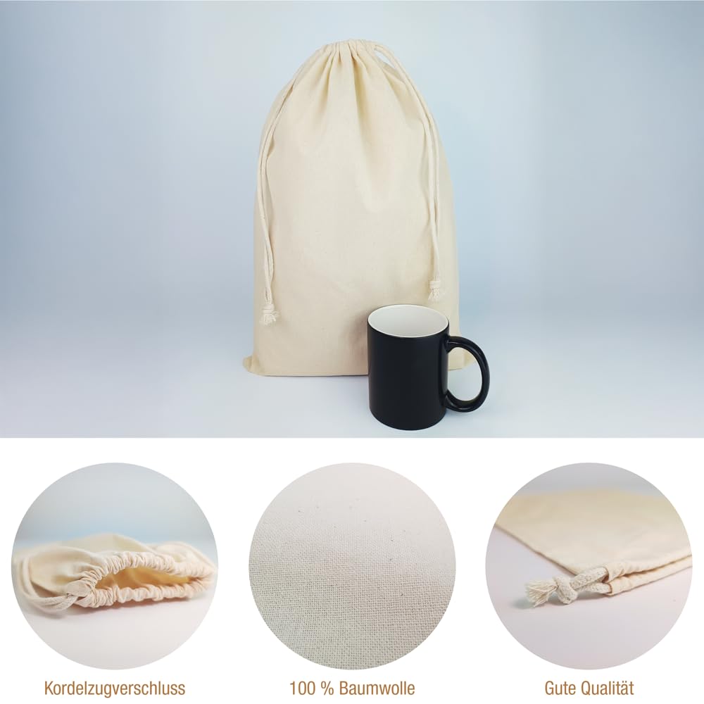 Cottonbagjoe (10, 25, 100, 250) Baumwollbeutel mit Kordelzug 30 x 45 cm – OEKO-TEX® STANDARD 100 Stoffbeutel als Aufbewahrungsbeutel für Kleidung, Schuhe & Reisen