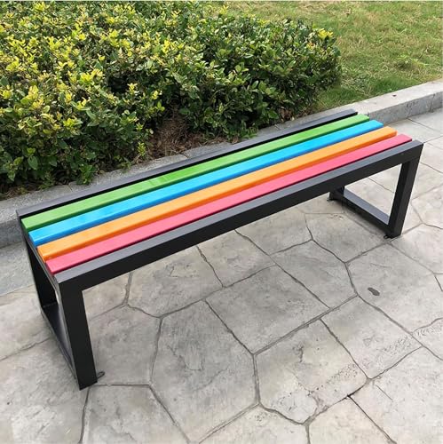 Moubhjd Banco Jardín y Terraza de 2-3 Plazas, Banco Jardín, Banco Jardín Moderno, Balcón y Terraza, Madera y Metal, Adecuado para césped, Porche(Size:120cm)