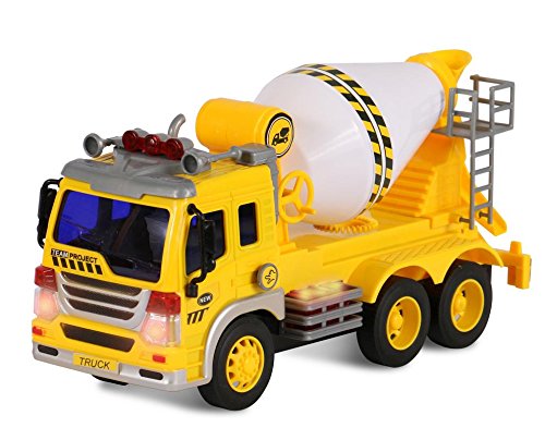 TOYTHRILL Friction Powered Cement Mixer Push and Go Construction Toy for Boys