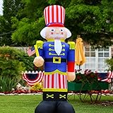 8 Feet Patriotic Inflatables Nutcracker Independence Day Inflatables Nutcracker Soldier Lighted Blow