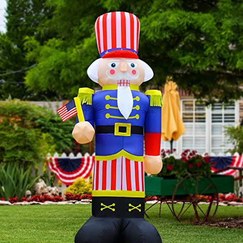 8 Feet Patriotic Inflatables Nutcracker Independence Day Inflatables Nutcracker Soldier Lighted Blow Up Patriotic Yard Lawn Decoration With Built In Blower Fan And Anchor Ropes #TOP30