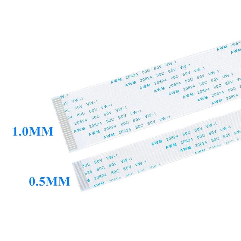 100PCS FPC FFC Ribbon Flexible Flat Cable 4/6/8/10/12/14/16/18/20-60 Pin Pitch 0.5MM A-Type Wire Length 5/10/15/20/25/30CM - (Color: 300MM, Type: Reverse Direction, Pins: 30P, Insert Type: 0.5MM)