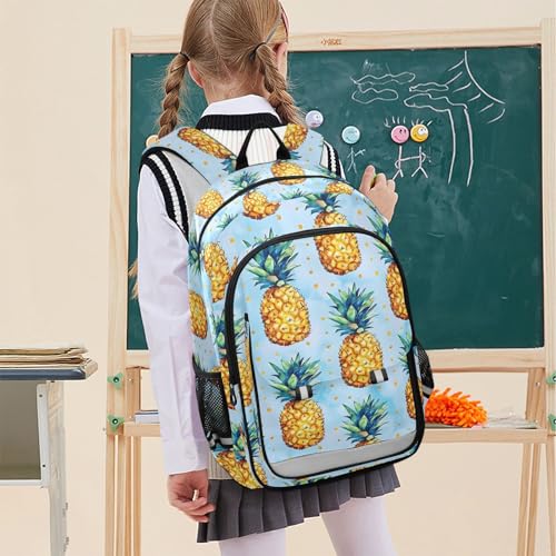 Sac à dos ordinateur enfants motif ananas bleu pour l'école - 3