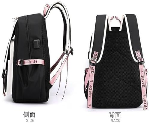 Genérico Mochila Escolar Feminina Stitch, Daypack, Rosa, 46cm, 16L, Compartimento USB