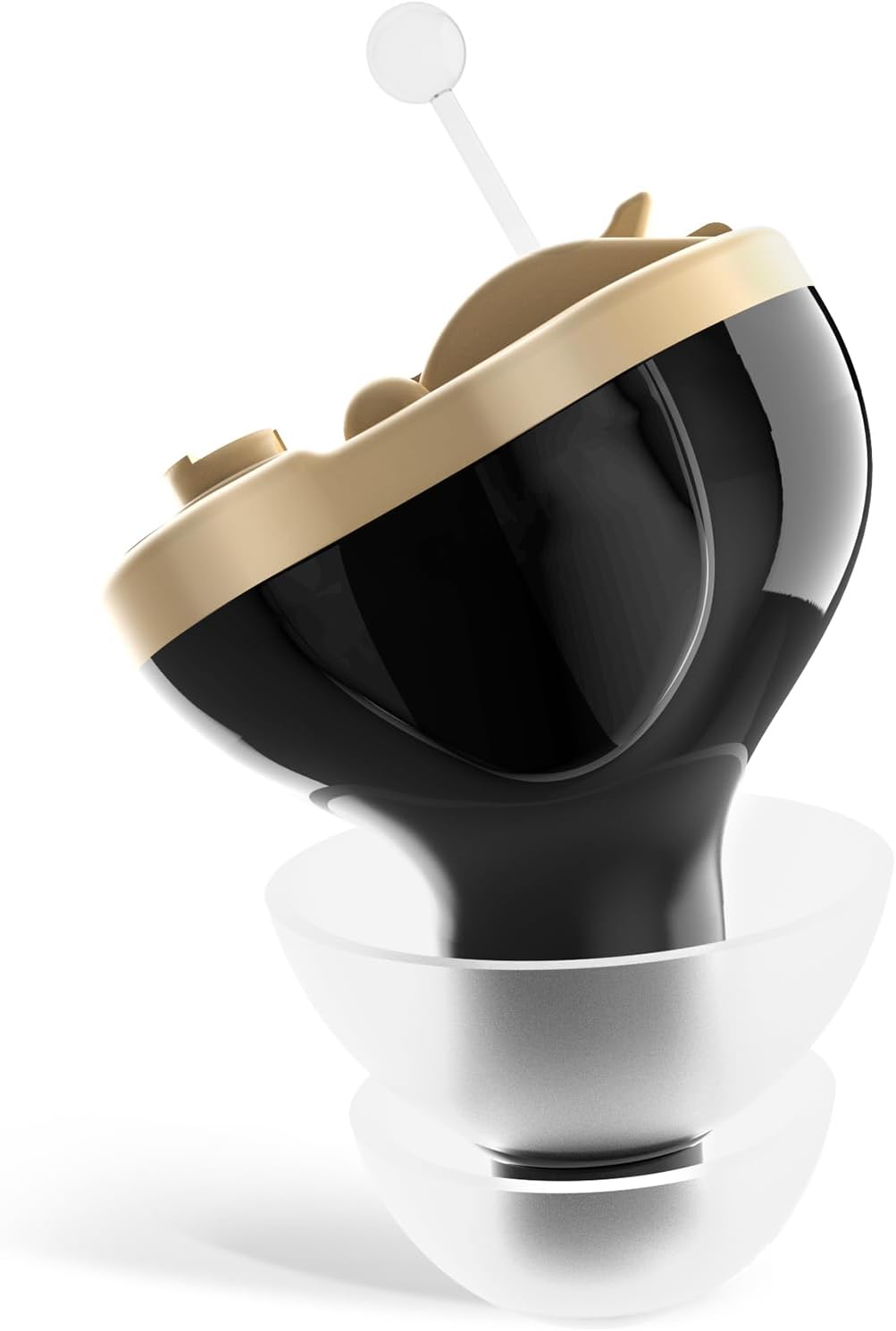 Digital Hearing Amplifier - Invisible in Canal (CIC) in-Ear Mini Sound Enhancer Set, Near-Invisible, Noise Cancelling, Personal Sound Hearing Amplifier - Black, Left Ear