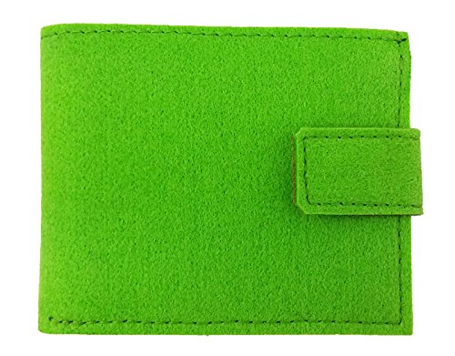 Venetto Echtleder + Filz Leder Portemonnaie Geldbörse Geldbeutel Brieftasche Damen Herren Damenbörse Damengeldbörse Herrenbörse Geldtasche Damenportemonnaie Money Bag (Grün hell) Cover
