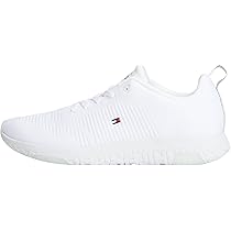 Tommy Hilfiger Uomo Sneakers Running Corporate Knit Rib Runner Scarpe Sportive, Bianco (White), 43