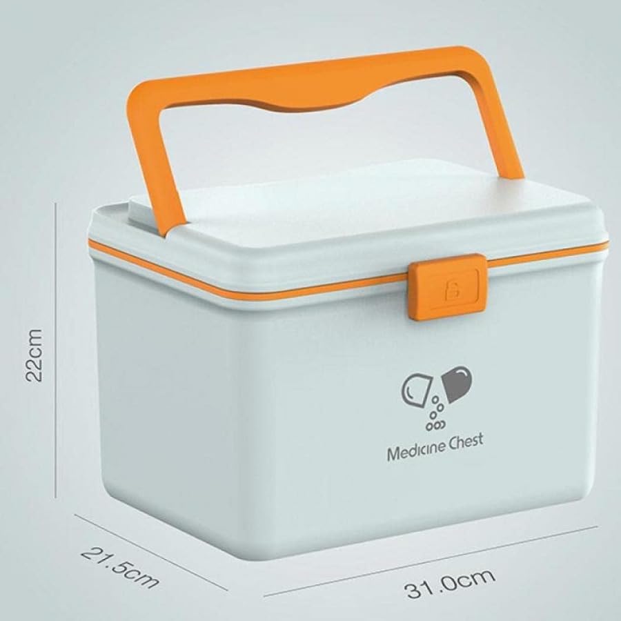 Kit de primeros auxilios con almacenamiento de 2 capas, gran capacidad, plegable, multifuncional, función de bloqueo, portátil para viajes y uso doméstico