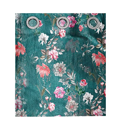 Image of Ultimate Trends 270 GSM Premium Room Darkening Curtains with Tie Back and Diamond Eyelets Set of 2 Panels (5 L x 4 W Feet, Rama Green)