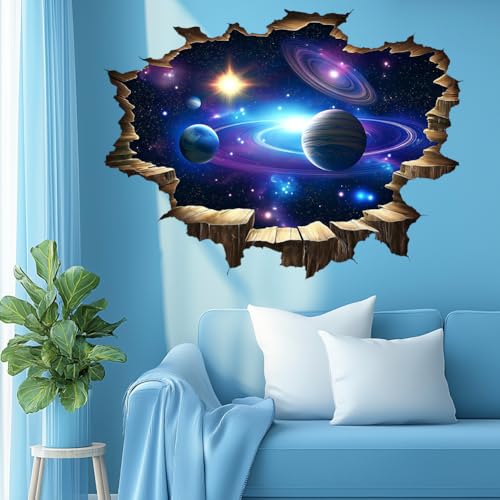 Vinilo decorativo 3D galaxia azul espacio exterior miniatura 1