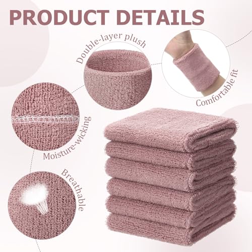 Image of Willbond Wrist Sweatbands, Sports Sweatbands for Competition, Sweat Absorbent, for Basketball, Tennis, Football, Running and Work (Pack of 6)