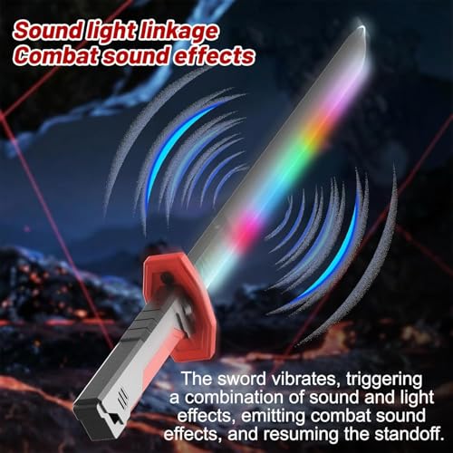 Image of BUQARO LED Sword with Smoke & Spark Effects, 7-Color Light Blade with Sound FX, Anime-Inspired Cosplay Katana for Roleplay, Halloween, Parties, Collectors, and Display