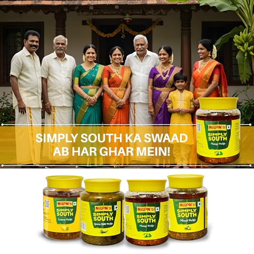 Image of Nilon's Simply South Mixed Pickle (475g) Homemade Aachar | Spicy & Tangy Pickle in Authentic South Indian Style with Raw Mango, Lemon, Rice Bran Oil & Spices with No Added Artificial Colour