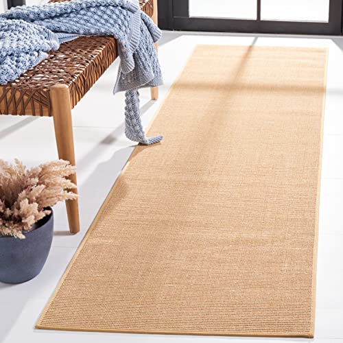 Martha Stewart x SAFAVIEH Area Rug Collection - 2'3' x 8' Runner, Natural Brown, Sisal & Jute, Farmhouse Style, Ideal for Living Room, Bedroom, Foyer, Hallway (MSR9501A)
