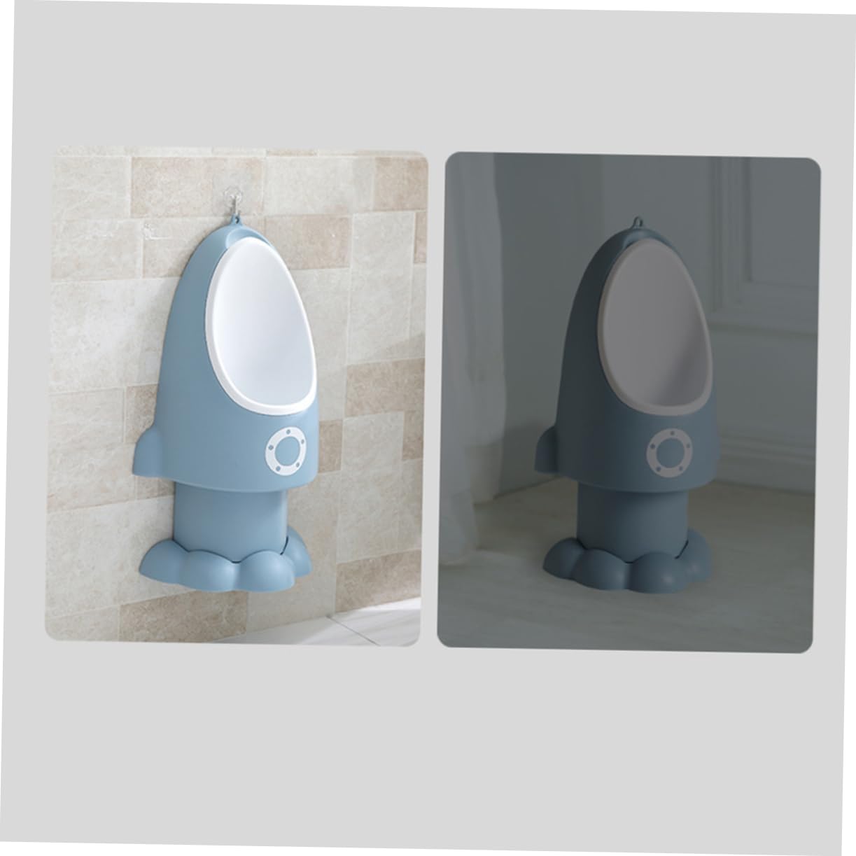 MERRYHAPY Adjustable Rocket Shaped Boys Urinal Potty for Independent Training Durable Cartoon Design Easy to Clean for Potty Training Grey