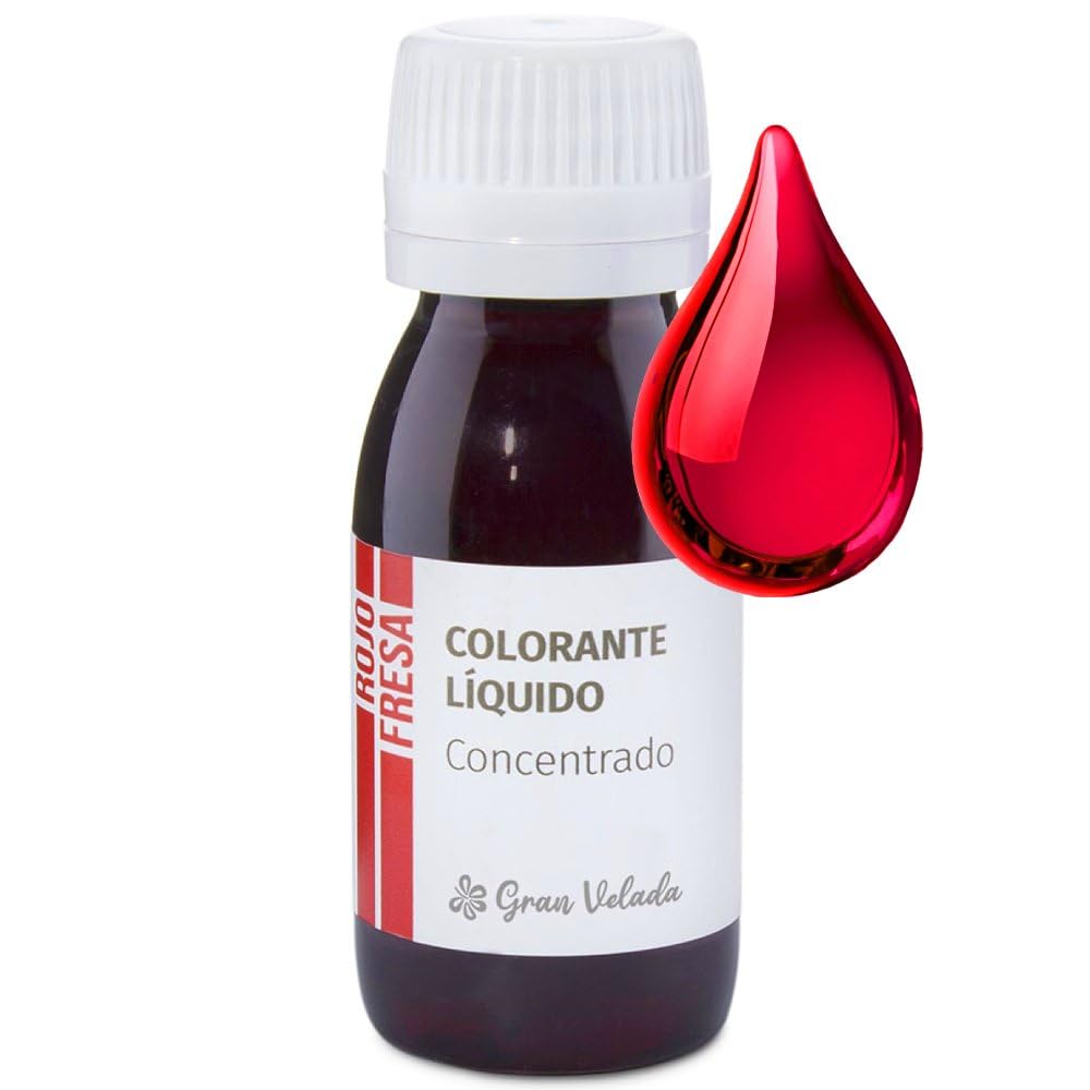 Colorante Líquido Concentrado Rojo Fresa Hidrosoluble para Cosmética | Tonalidades Dulces e Intensas