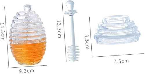 Miniatura 9 de DECHOUS 1 juego de mini tarros de miel, frasco de almacenamiento de miel para el hogar, cocina, tarro de miel transparente, recipientes de miel de
