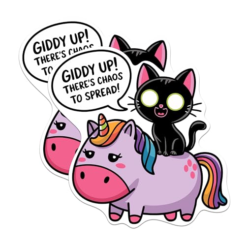 Imanes divertidos gato en unicornio, pack 2, 5 pulg miniatura 1