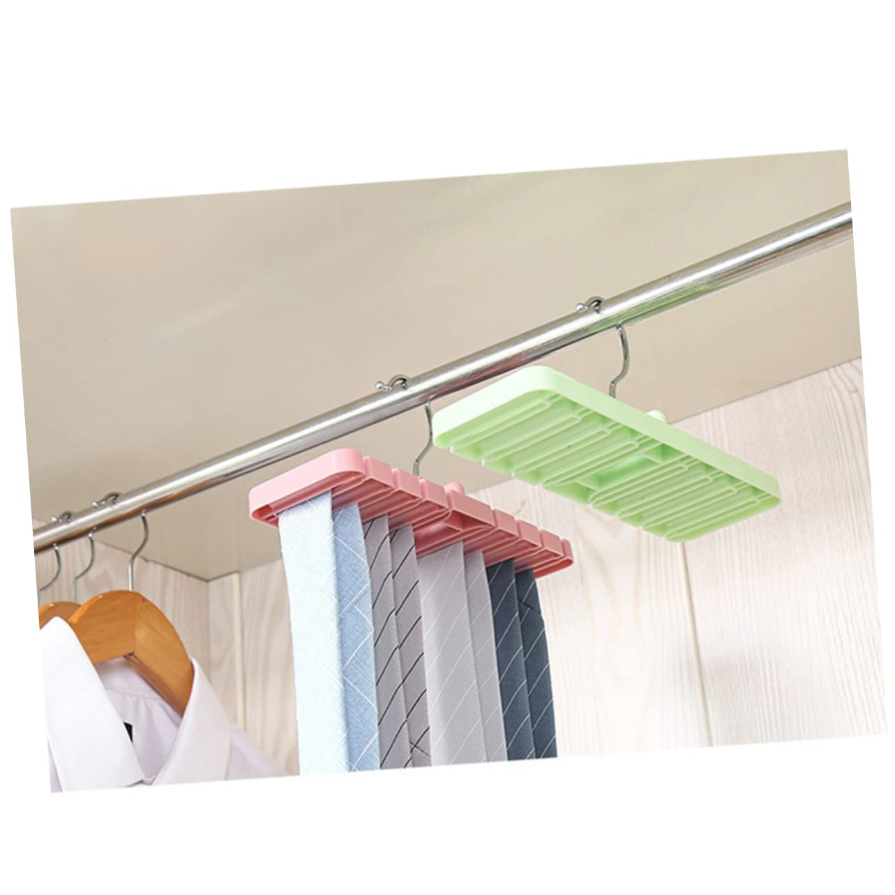 Hemobllo Multifunctional Necktie and Belt Organizer - Hanger Rack for Closet Storage to Ties Belts Stylish Light for Neckties Scarves and Accessories