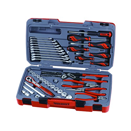 Teng Tools 67 Piece 3/8 Inch Drive 6 Point Metric Regular/Shallow Socket & Tool Set - T3867, Silver