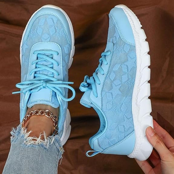 Women's Luxurious Orthopedic Sneakers, Lace Print Hollow Mesh Orthopedic Sneakers for Women Wide4