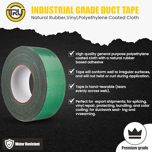 Image of T.R.U. Set of 2 Brown Durable Duct Tape Rolls, 11 Mil Thickness, 2 Inches by 30 Yards, High Strength, Flexible, No Residue, Water-Resistant and Tearable by Hand, Versatile for Indoor and Outdoor Use