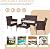 Shintenchi 4 Piece Outdoor Patio Furniture Sets, Small Wicker Patio Conversation Furniture Rattan Chair Set with Tempered Glass Coffee Table for Backyard Porch Garden Poolside Balcony