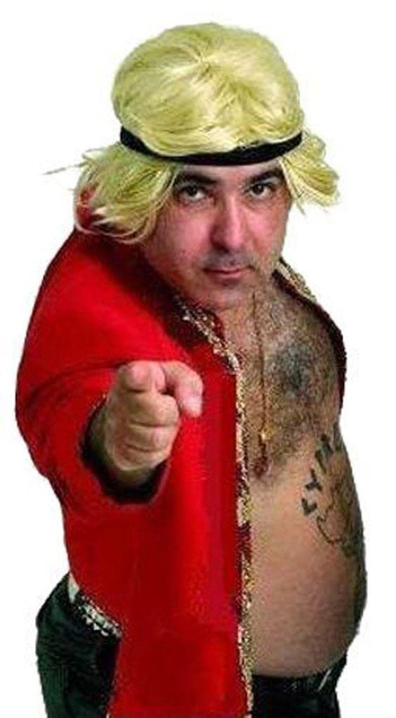 The Dragons Den Adults Stavros Flatley Jacket, Wig & Headband TV Talent Show Greek Cyprus Fancy Dress Costume [S-M upto 42" Chest]