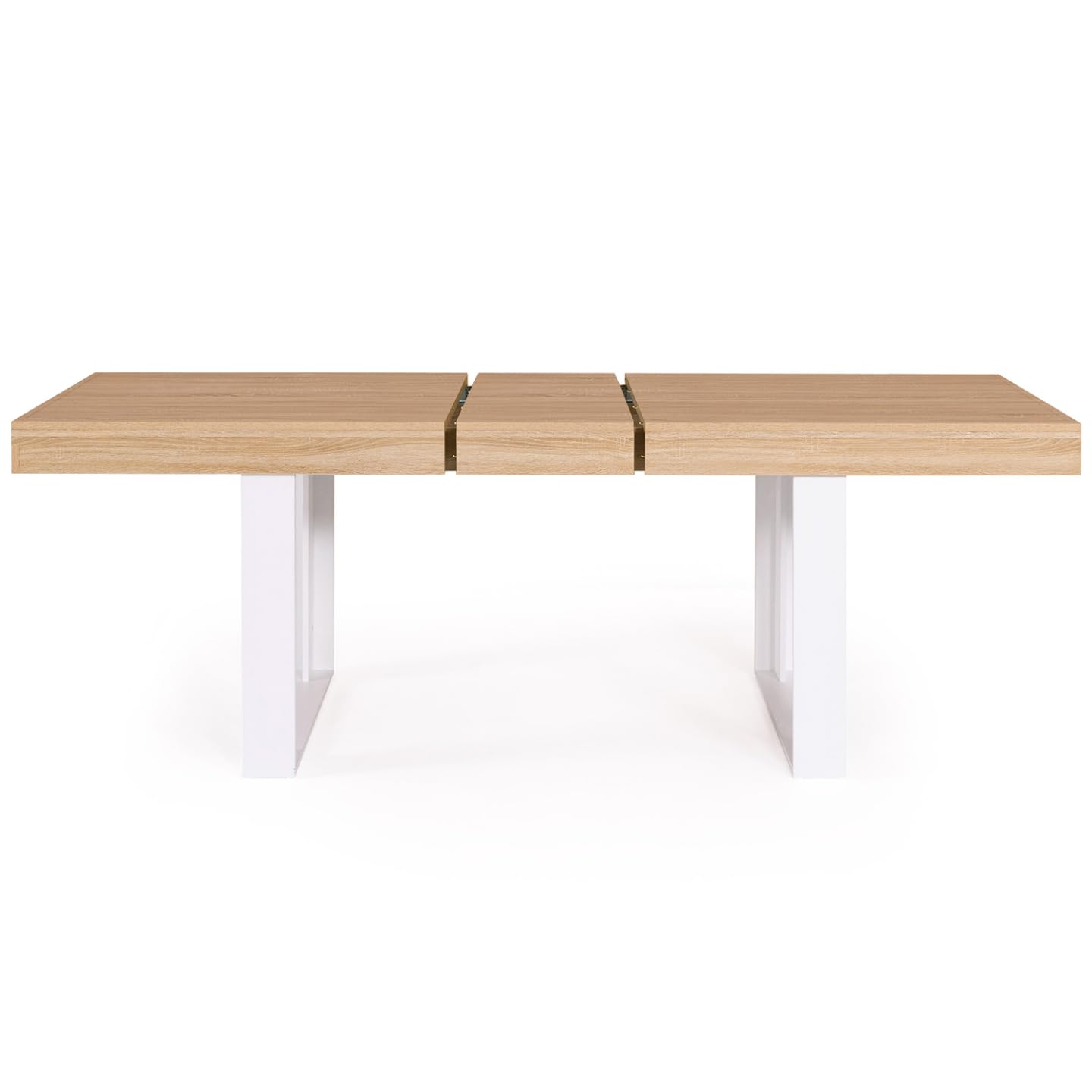 IDMarket Phoenix - Mesa de comedor extensible, para 6-10 personas, madera y color blanco, 160-200 cm