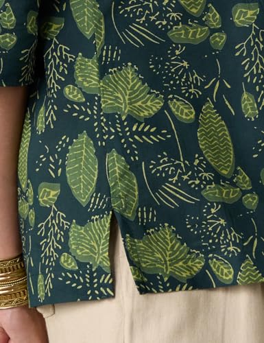 Image of Amazon Brand - Myx Women Cotton Printed A-line Short Kurti (Available in Plus Sizes)