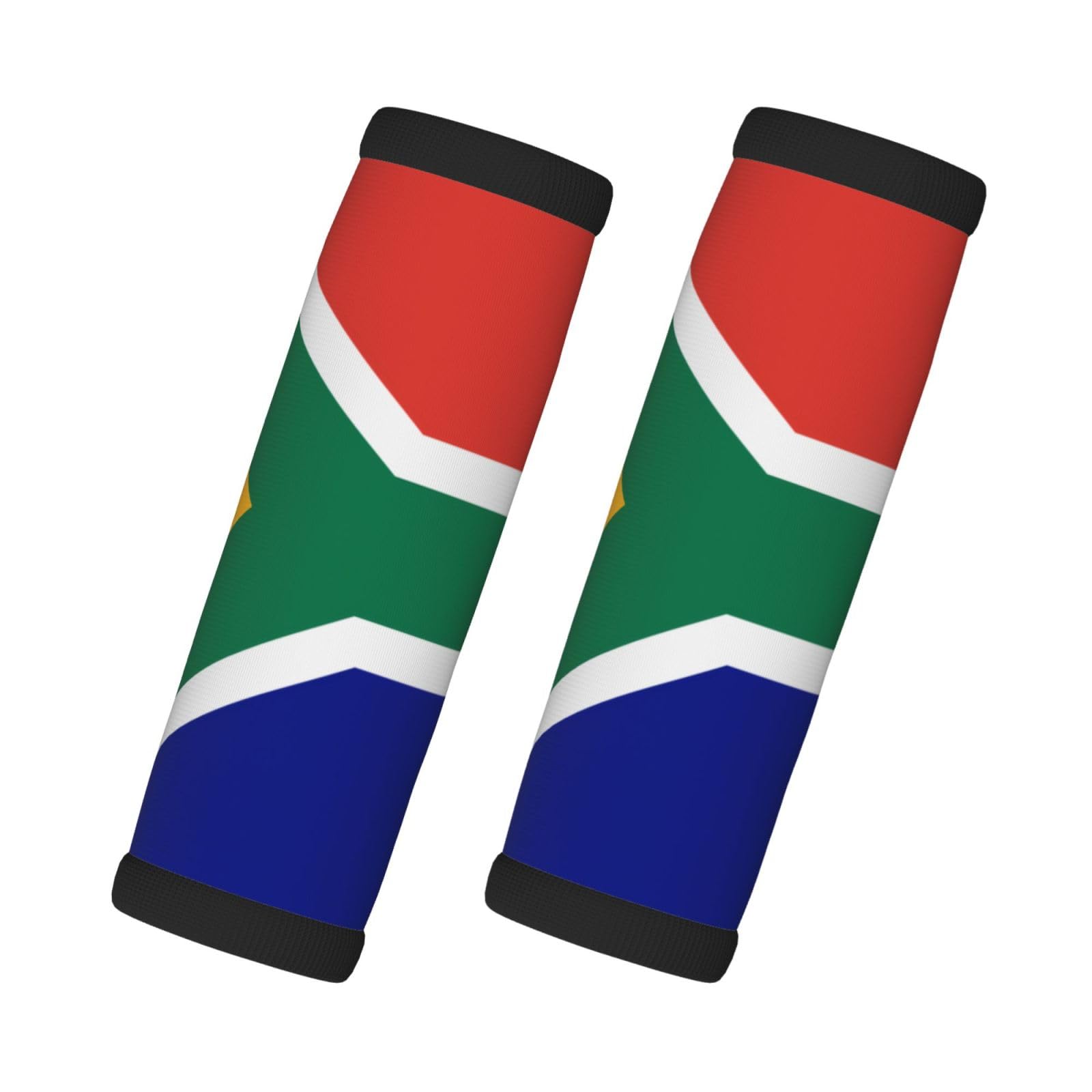 Fdgbnm Black South African Flag Luggage Handle Grips 2 Packs, Neoprene Travel Suitcase Sleeve Wrap For Easy Identification