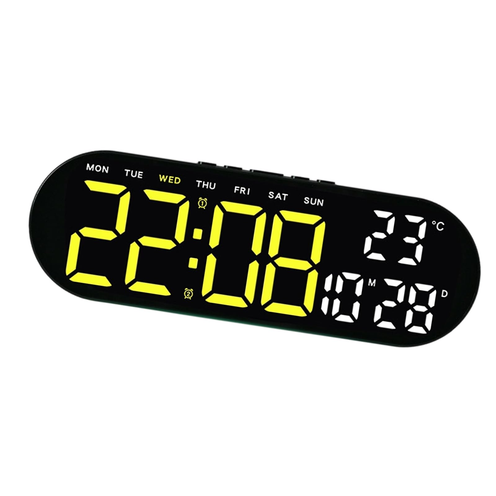 Kaeltsyn Digital Alarm Clock for Bedroom Desk Clock for Living Room Bedroom with Large Numbers, Dimmer, Loud Alarm Day of Week Digital