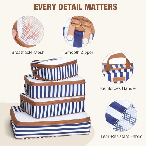 Compression Packing Cubes for Travel – 6 Set Organizer Bags for Suitcase with Shoe Bag & Laundry Bag – Compression Travel Essentials for Women4