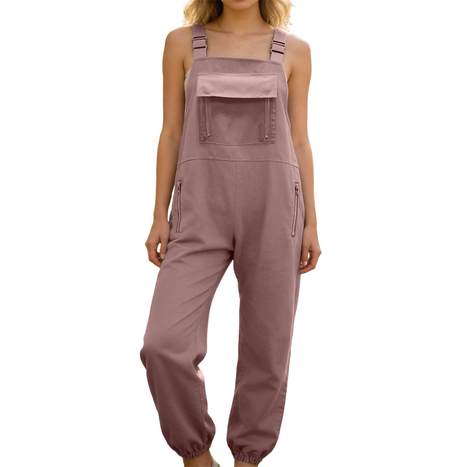 Tuta da Lavoro con Tasche e Leggings, Salopette Casual Robusta per Donna