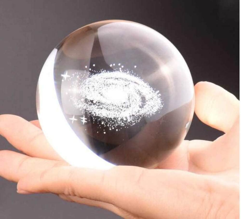 6/8cm średnica kula Galaxy miniatury kryształowa kula 3D grawerowane szkło kwarcowe kula kula akcesoria do dekoracji domu prezenty, C, 6 cm