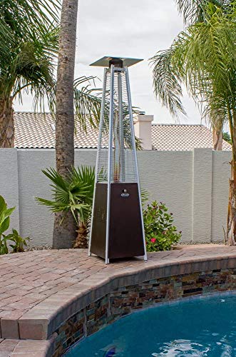 Avenlur Outdoor Patio Pyramid Heater - 48,000 Btu, Portable, Propane, W/Wheels, Protective Cover (Hammered Bronze) - Thumbnail 2